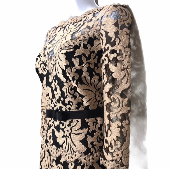 Tadashi Shoji Belted Embroidered Lace Gown - Picture 14 of 16